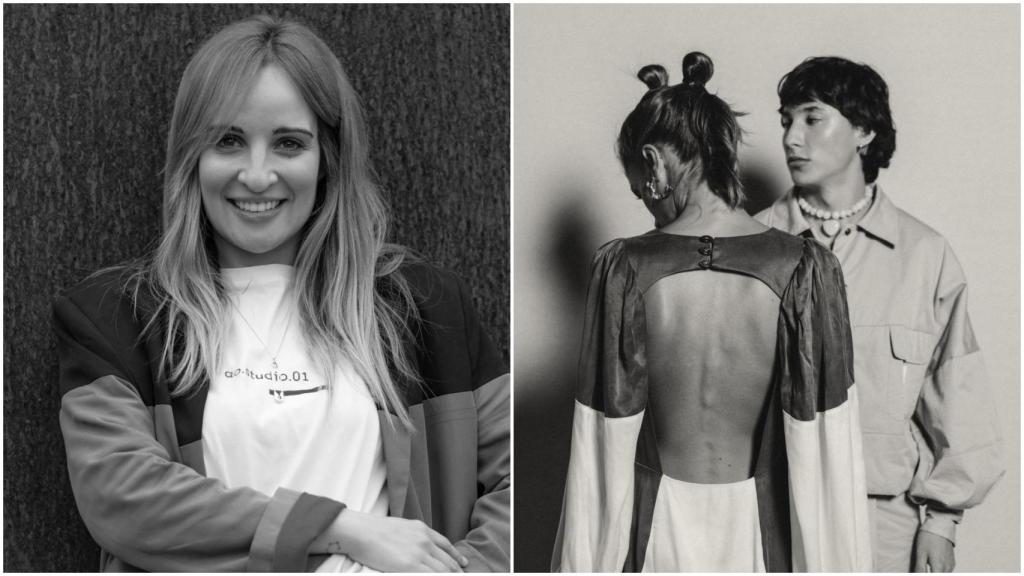 Collage de Jennifer Núñez y sus diseños.