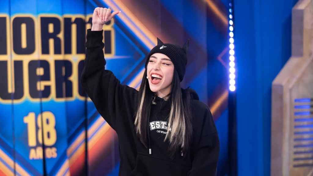 Nicki Nicole durante su visita a 'El Hormiguero'.