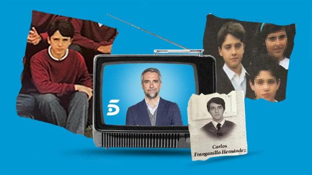 El futuro rostro de Mediaset Carlos Franganillo junto a sus imágenes de infancia