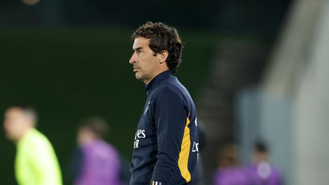 Raúl González, durante un partido del Castilla.