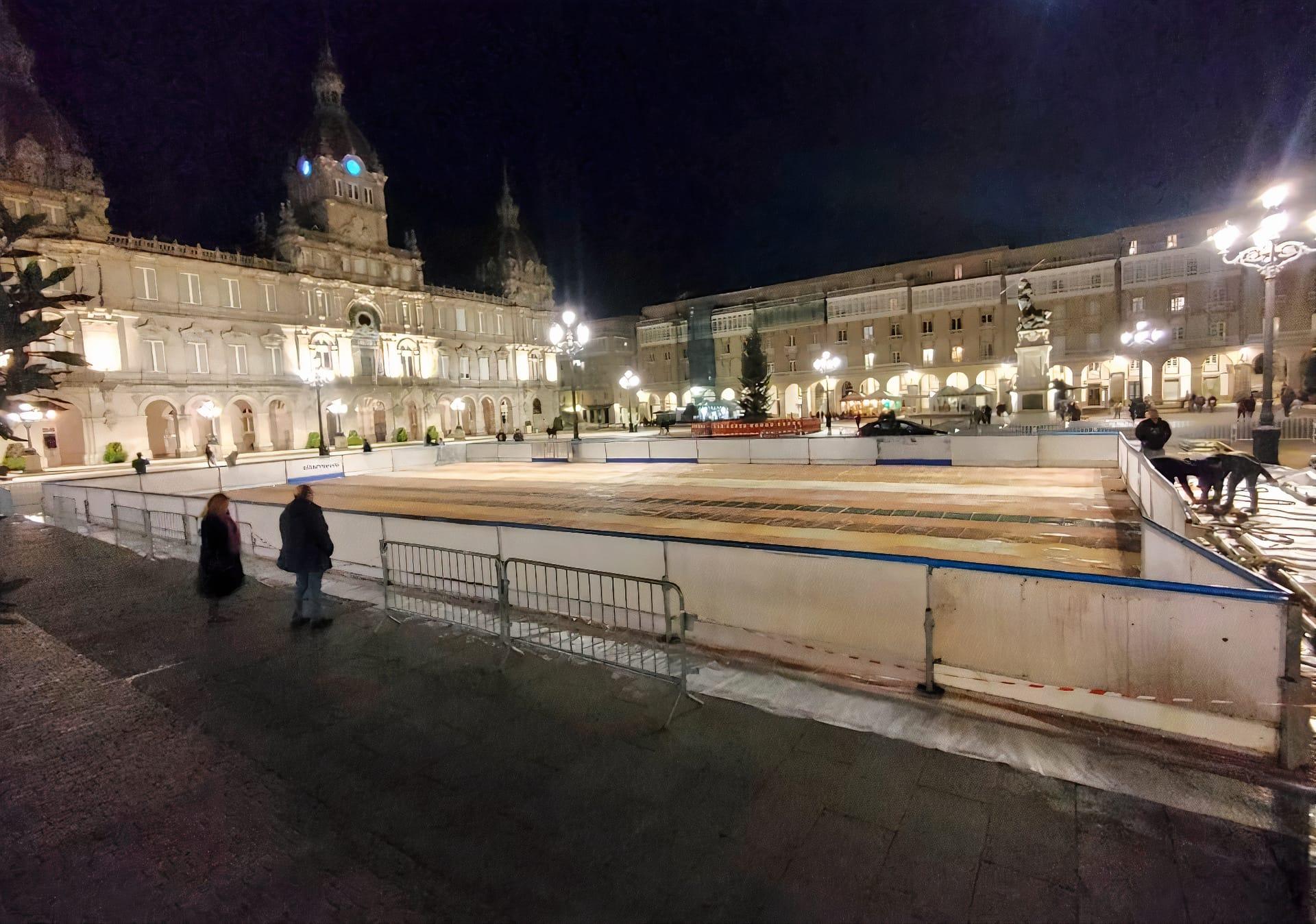 Pista de hielo en María Pita, A Coruña