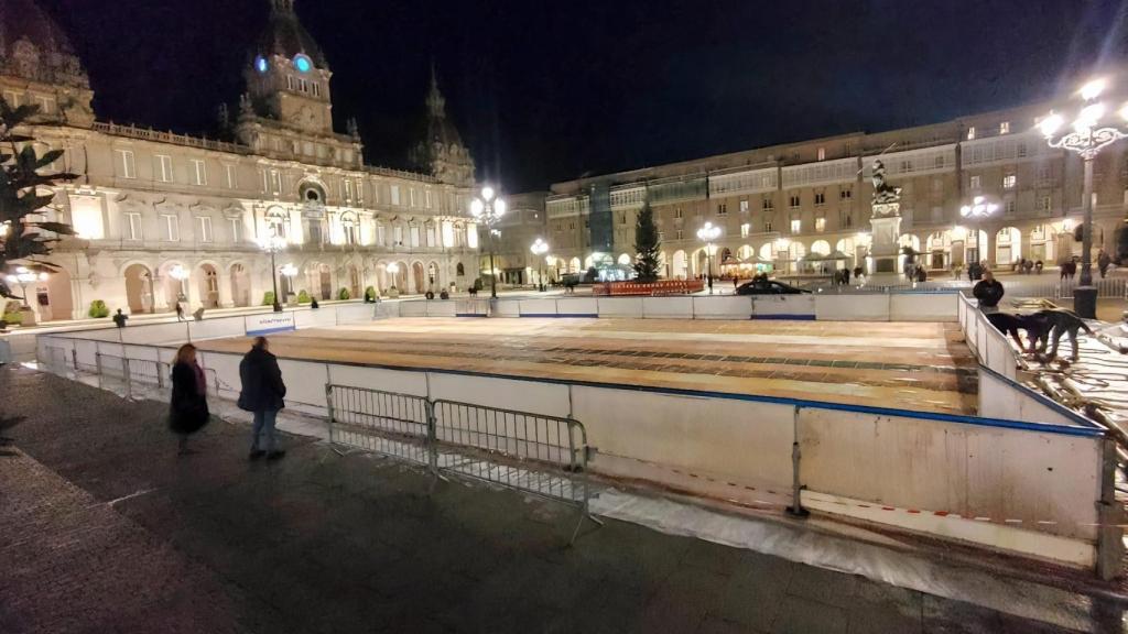 Pista de hielo en María Pita, A Coruña.