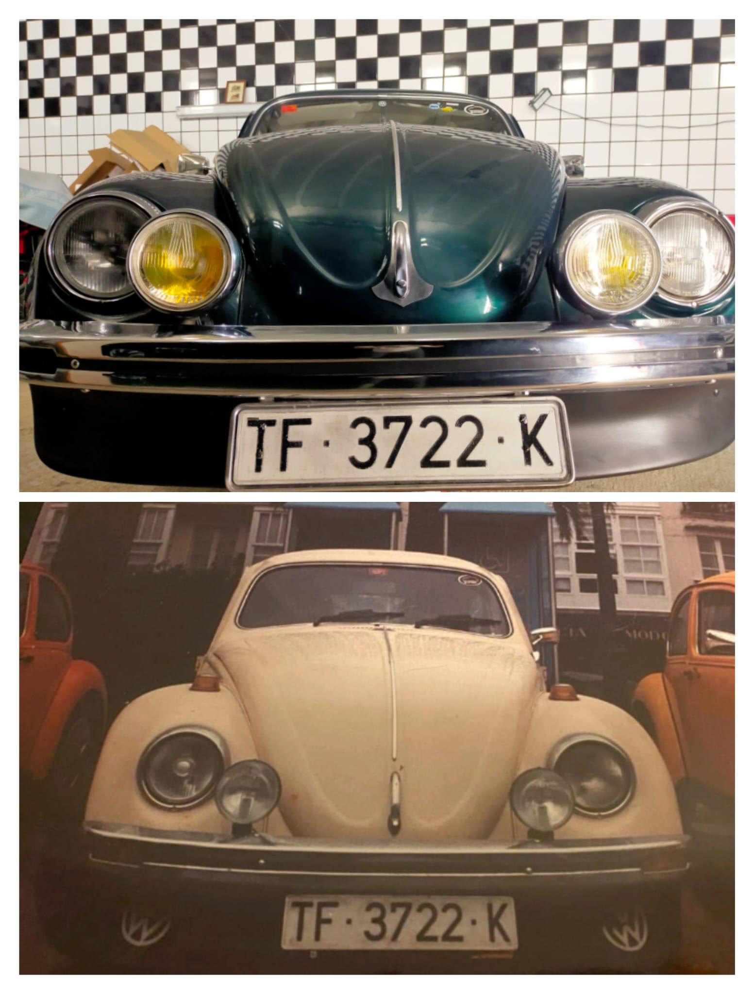 Escarabajo que participó en la primera concentración (1993) de color beige y este puente volverá de verde