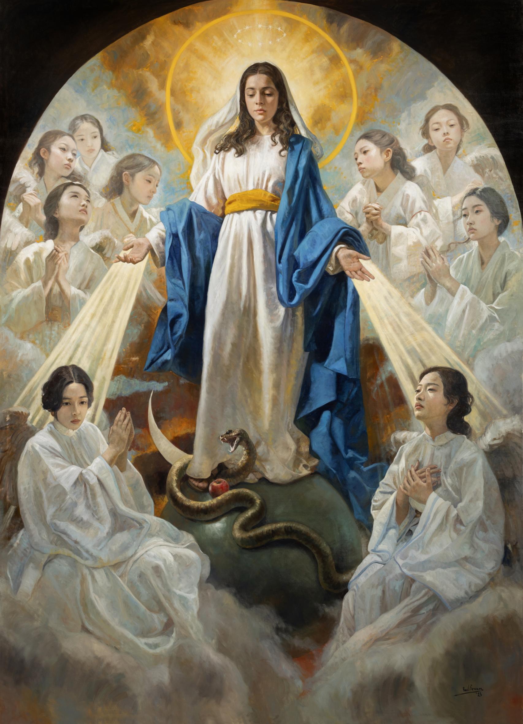 La primera de las tres obras de Berzosa para el presbiterio de la Catedral de la Inmaculada Concepción de Pekín.