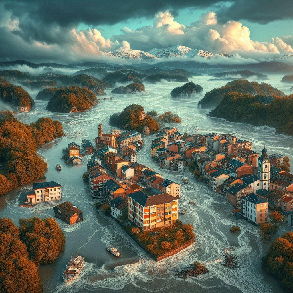 Imagen ficticia de la destrucción de Betanzos (Foto: Bing Creator)