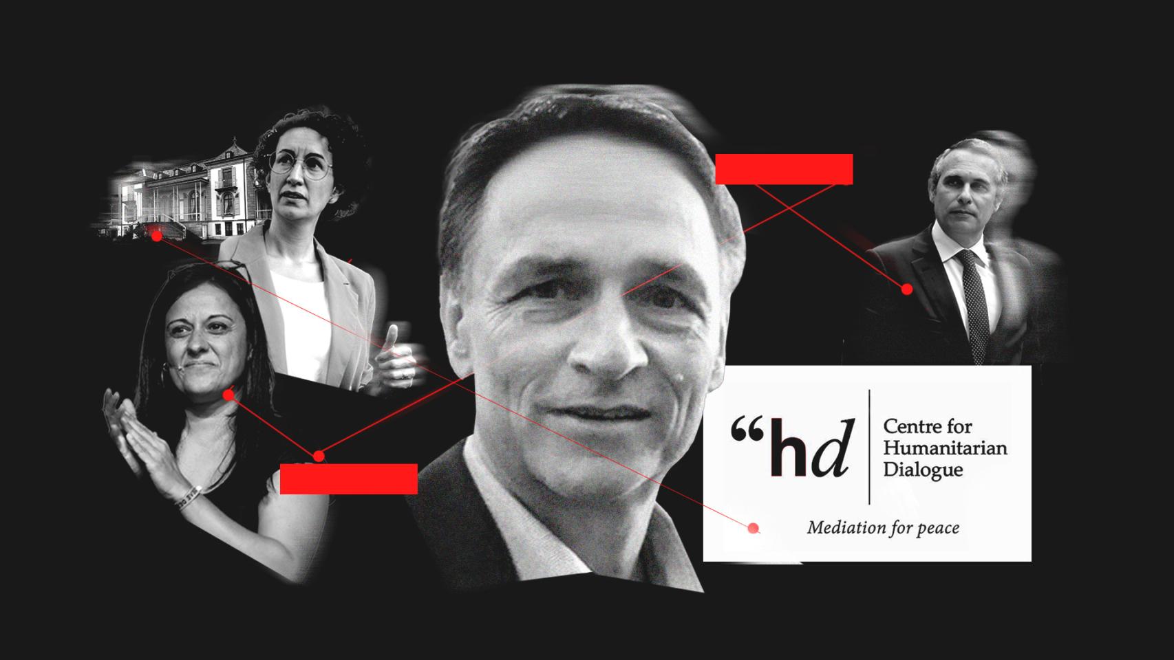 Roland Salvisberg (centro) fue el interlocutor del Gobierno Suizo con los líderes del procés en el exterior.