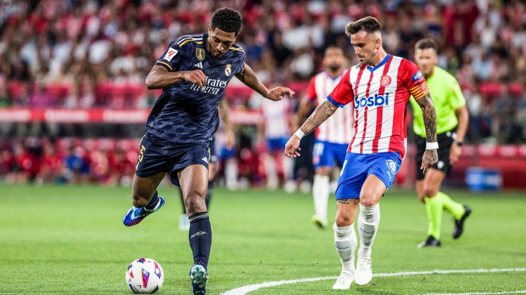Bellingham y Aleix García, durante el último Girona - Real Madrid