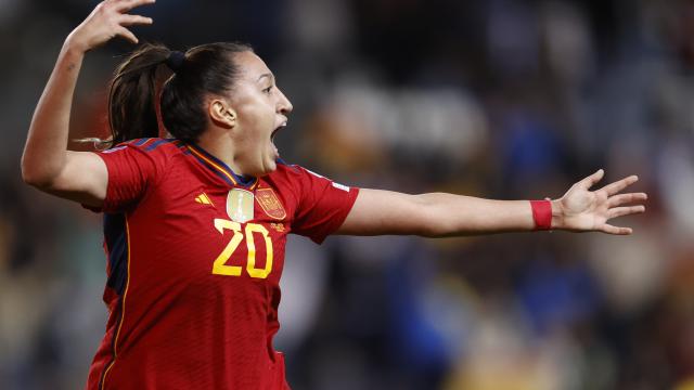 Fiamma celebra el gol de la victoria de España.