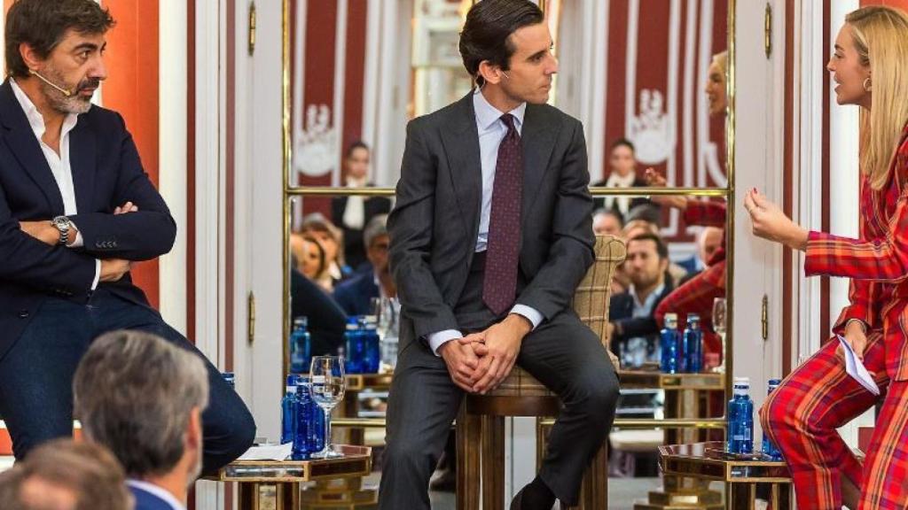 Juan Ortega y Juan del Val en la presentación de su corrida en Las Ventas.