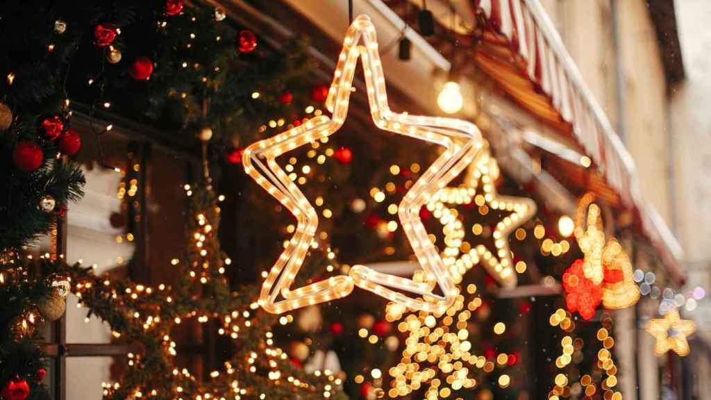navidad, luces, decoración navideña