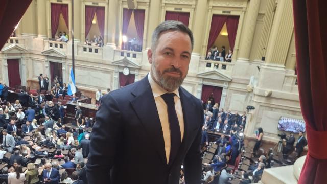 El líder de Vox, Santiago Abascal, durante su estancia en Buenos Aires en diciembre de 2023./