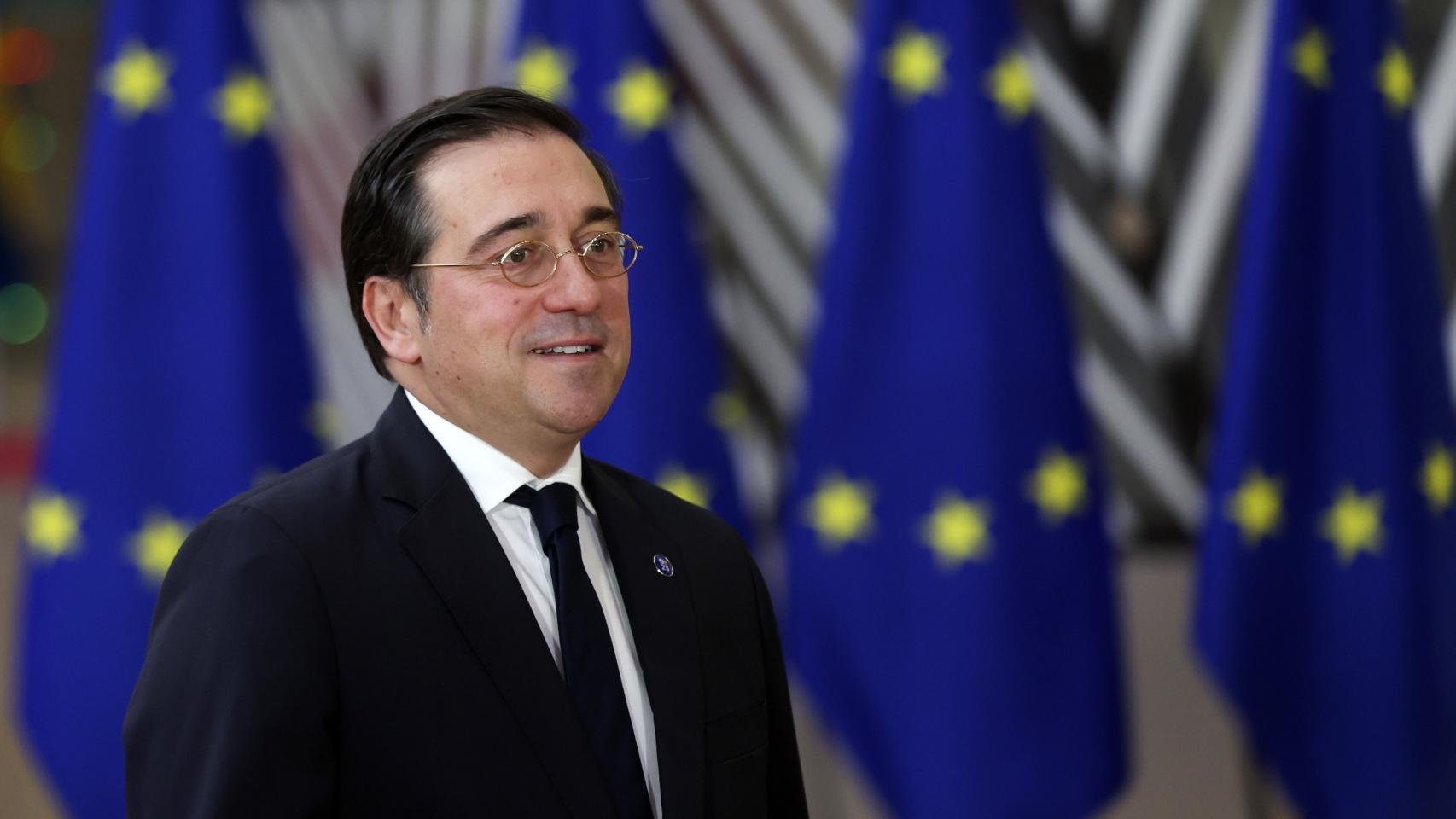 El ministro de Asuntos Exteriores, José Manuel Albares, el pasado lunes en Bruselas.