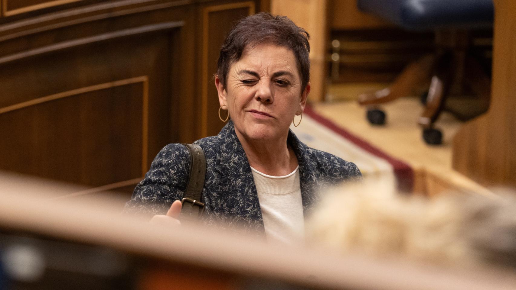 La portavoz de EH Bildu en el Congreso, Mertxe Aizpurua, durante una sesión de control al Gobierno.