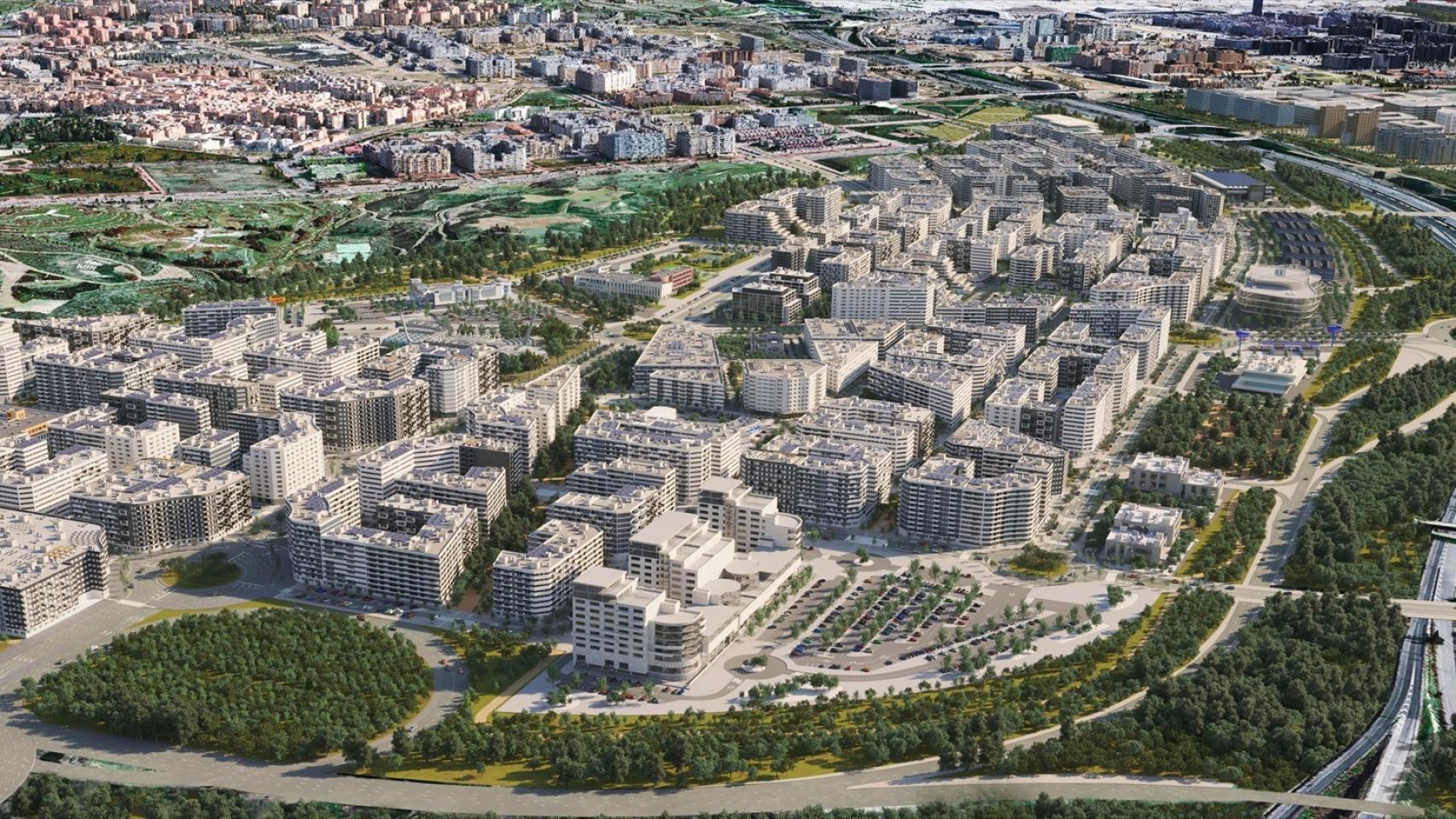 Imagen del futuro barrio de Valdecarros (Madrid).