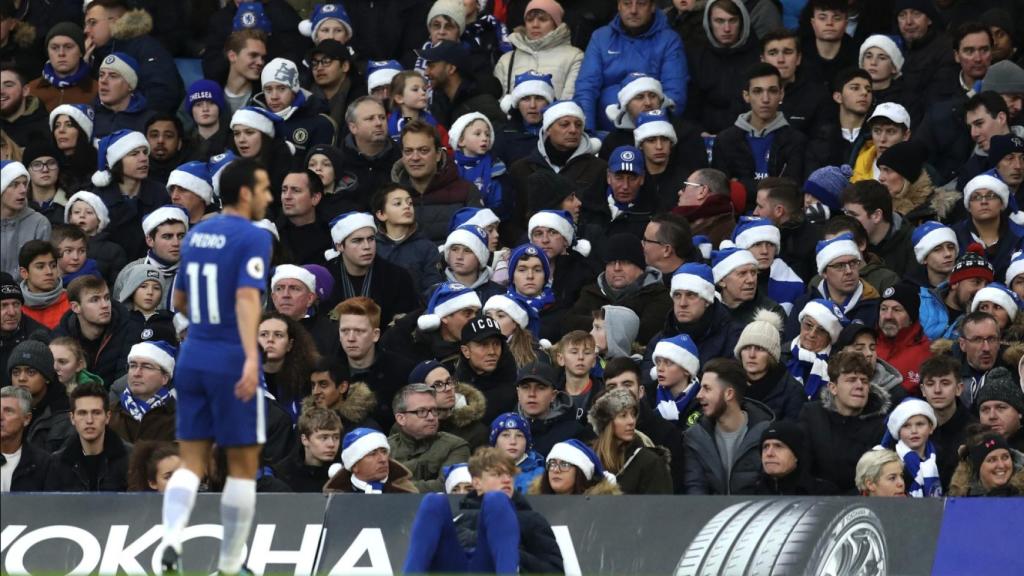 Fanáticos del Chelsea en el Boxing Day de la Premier League