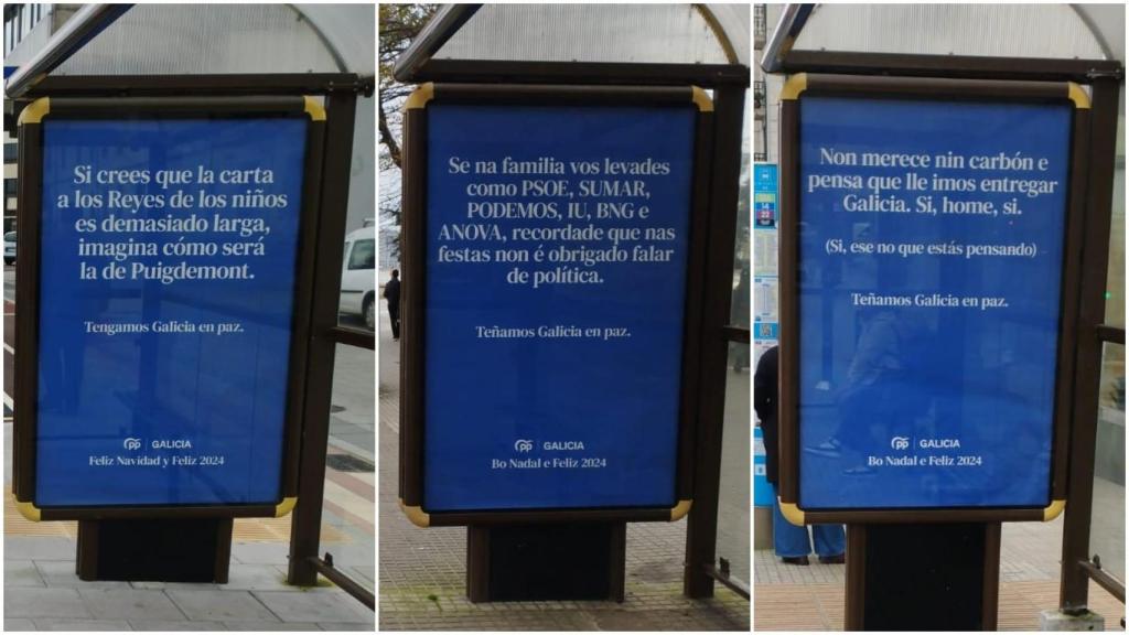 Carteles propagandísticos del PPdG en A Coruña
