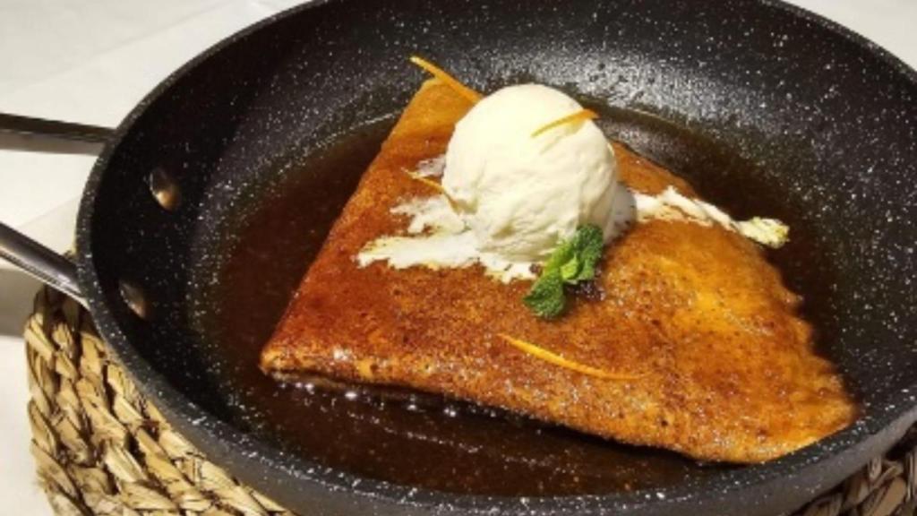 Las filloas propuestas por Orlando Pérez Silva, del Mesón Rías Galegas.