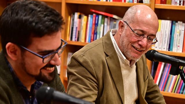 El procurador Francisco Igea junto a Guillermo del Valle, líder de Izquierda Española, en un acto en Valladolid