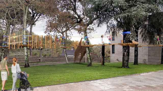 Infografía del área de juegos en la entrada de VigoZoo.