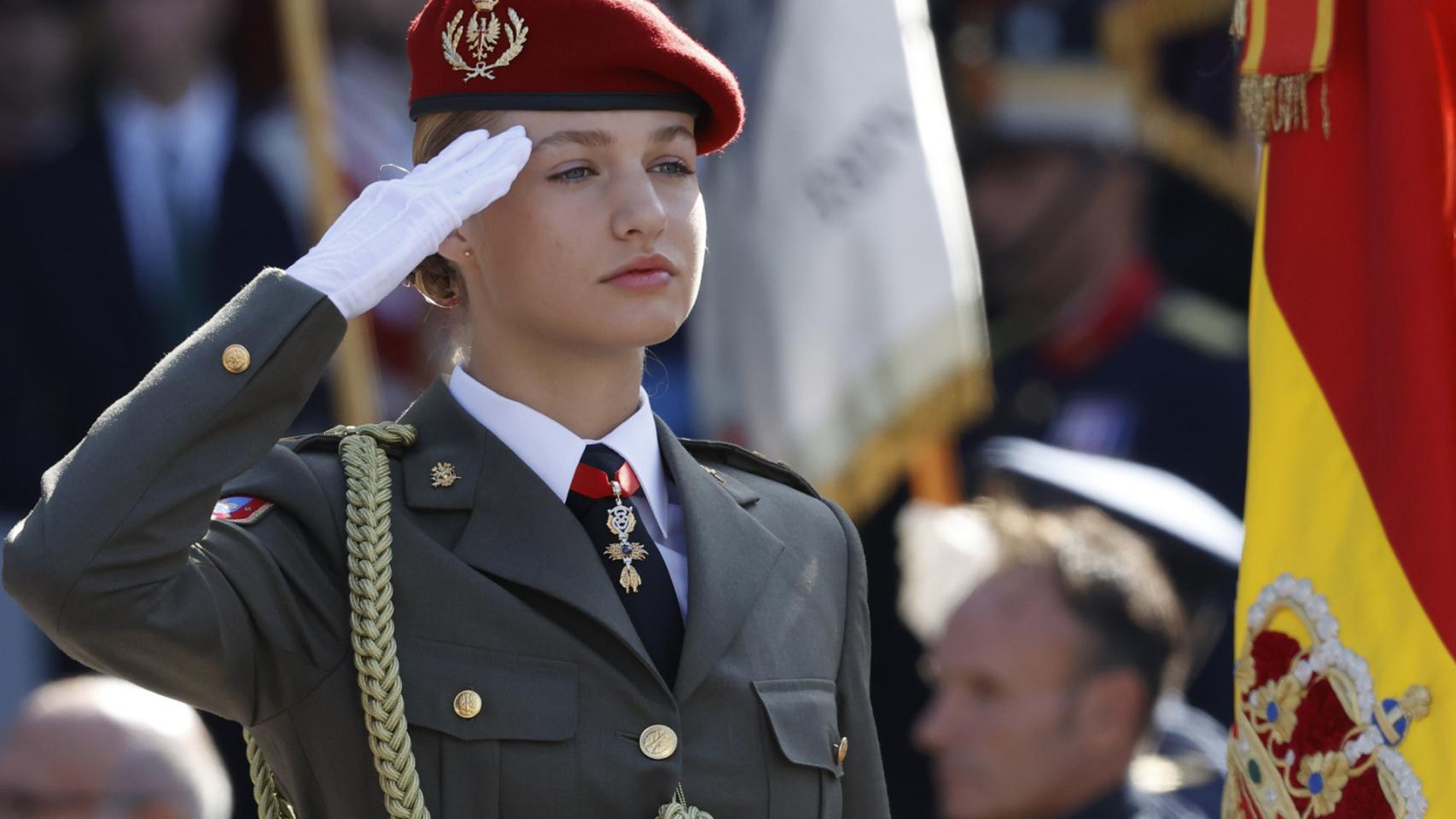 La princesa Leonor el pasado 12 de octubre, durante el desfile del Día de la Hispanidad.