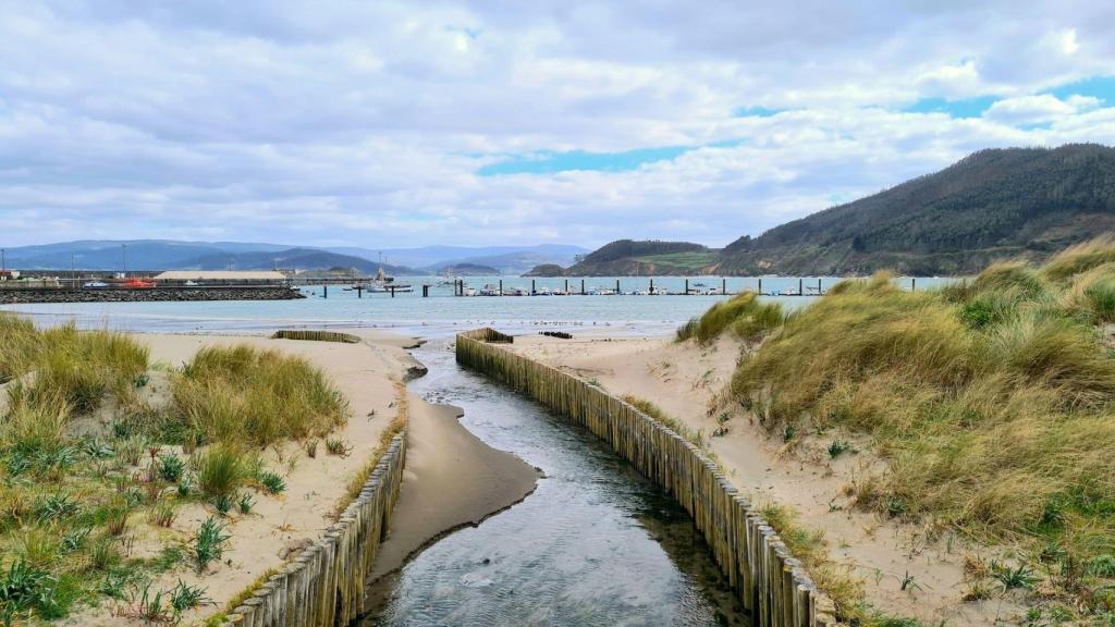 Pequeño puerto pesquero natural y bahía en Cariño