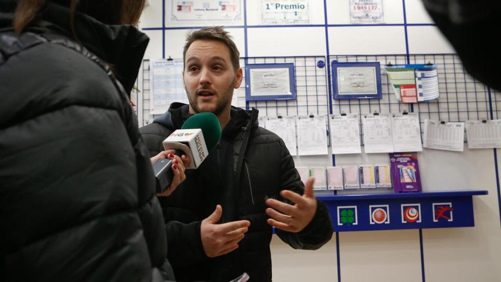 El lotero responsable de la administración ante los medios, a 4 de enero de 2024, en Lugo.