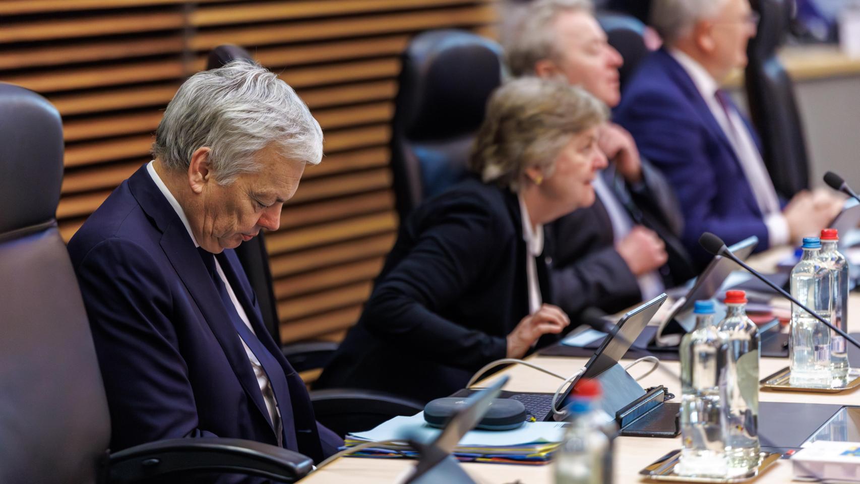 El titular de Justicia de la UE, Didier Reynders, durante su última reunión del colegio de comisarios, en Bruselas.