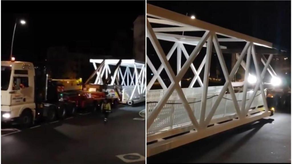 Transporte de otro tramo de la pasarela
