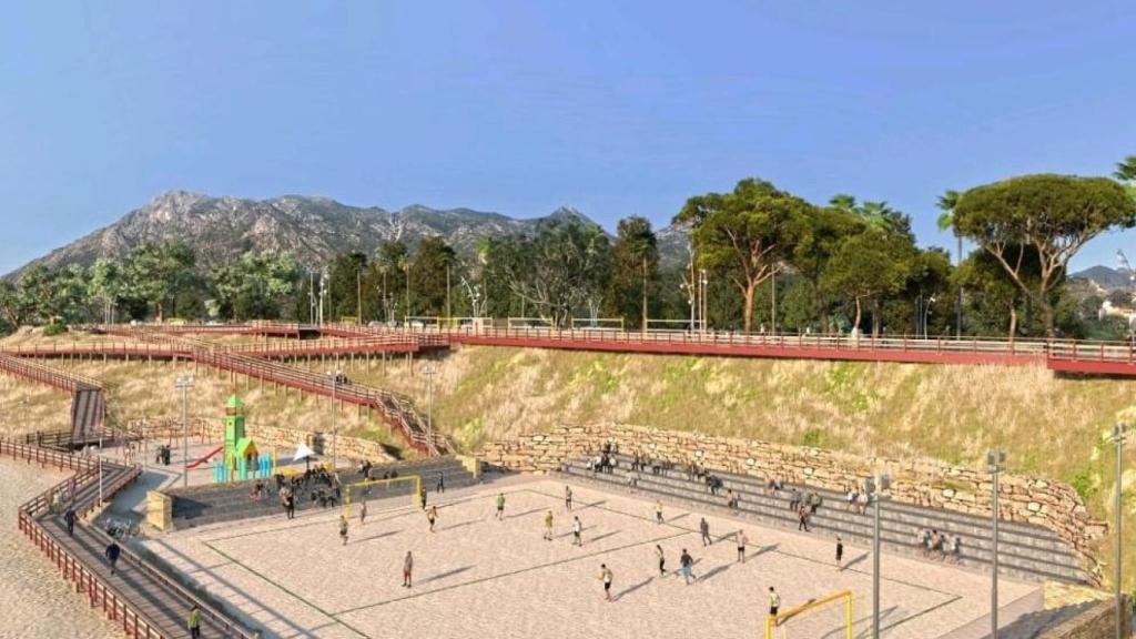 Infografía del parque del Mediterráneo en Marbella.