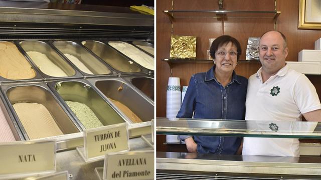 Carmen y Antonio, dos de los tres dueños y sus helados