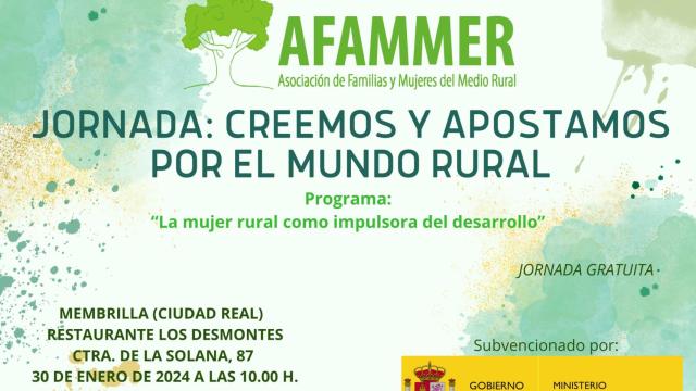 Afammer celebrará una jornada en Membrilla para impulsar a la mujer rural en la toma de decisiones