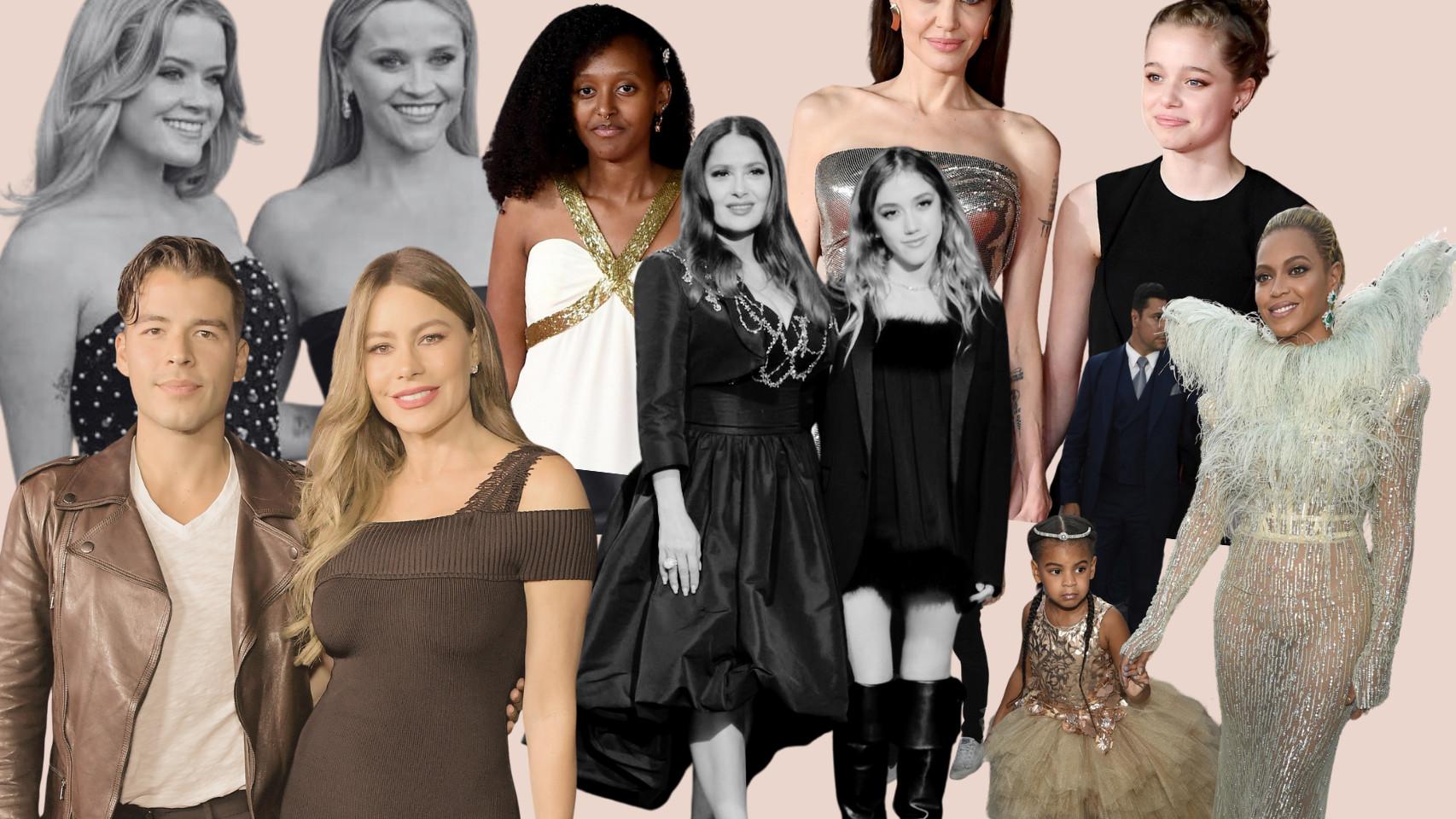 Celebrities posando con sus hijos