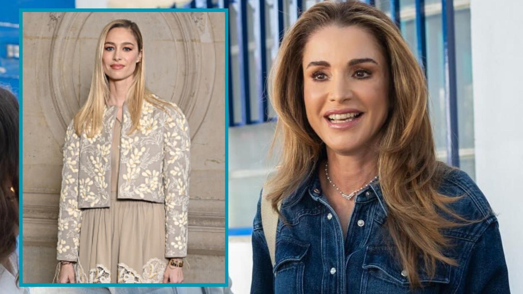 La reina jordana, en un montaje de Magas.