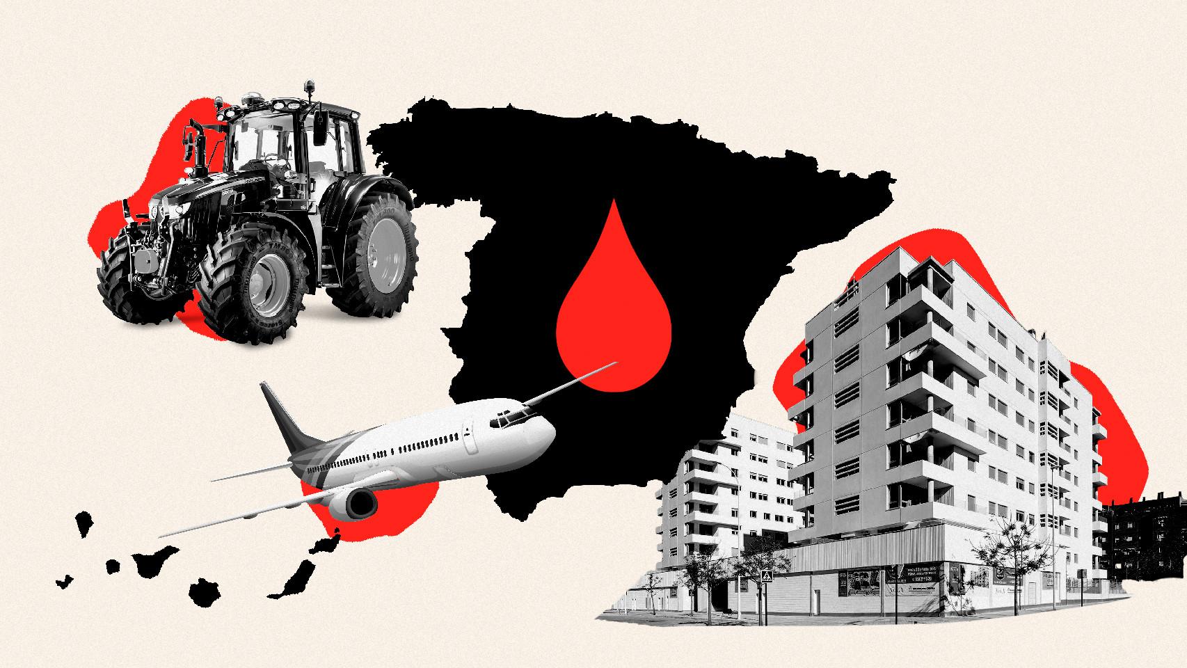 Ilustración sobre los efectos de la sequía en la economía española.