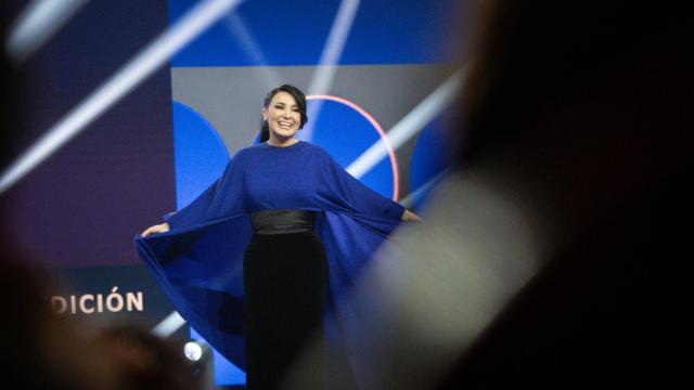 Cruz Sánchez de Lara, durante su intervención en el escenario de la gala de la XI edición de 'Las Top 100 Mujeres Líderes en España'.
