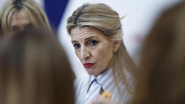 La vicepresidenta Yolanda Díaz, en su visita a Fitur 2024.