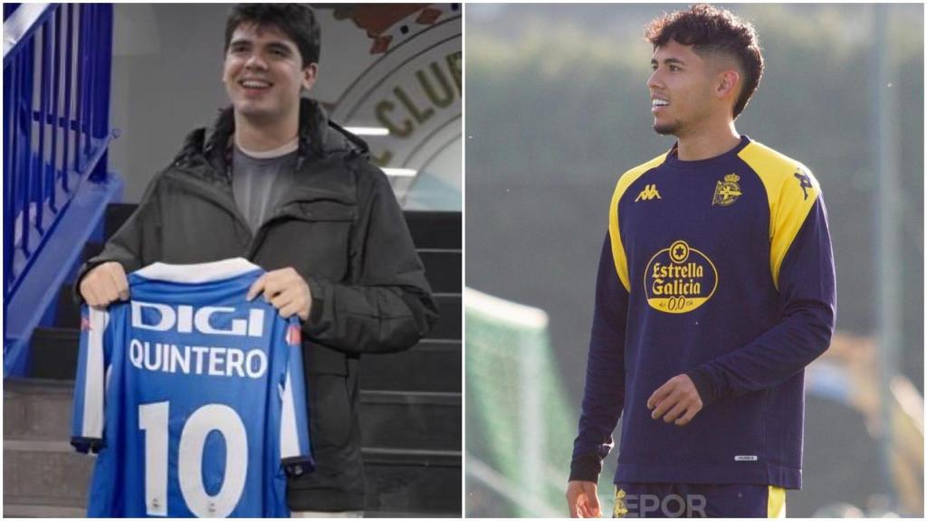 El cantante coruñés Íñigo Quintero y el jugador del Dépor Luis Quintero.