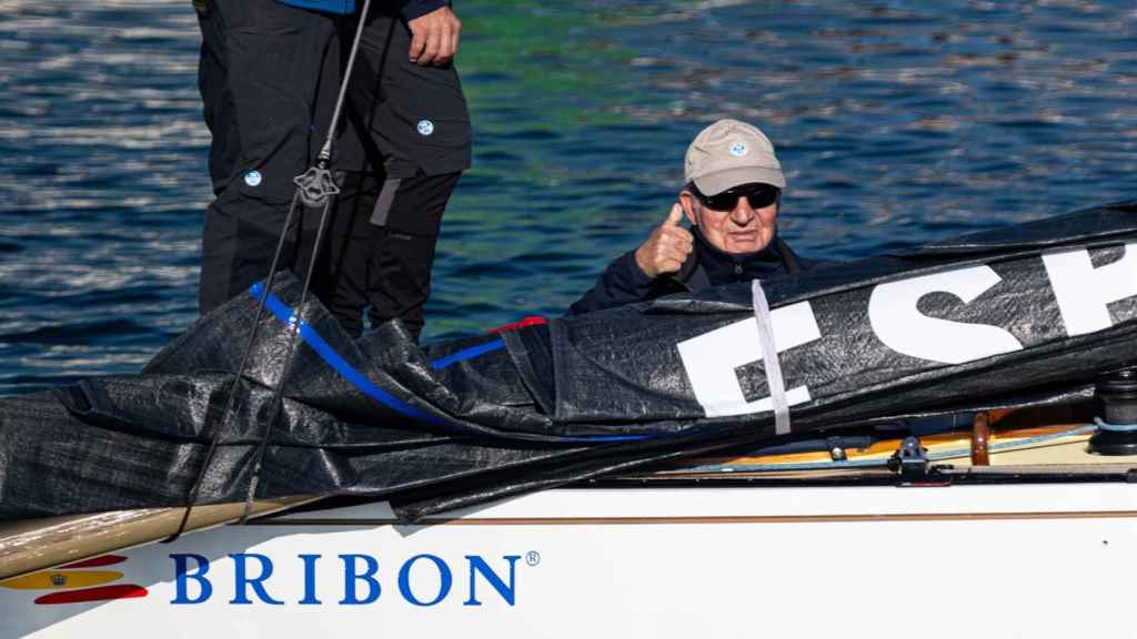 Juan Carlos I, en su anterior visita a Sanxenxo en noviembre de 2023.