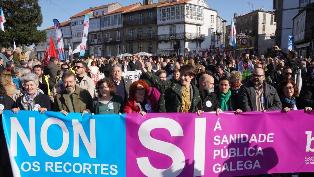 Ana Pontón, durante la manifestación de SOS Sanidade Pública.