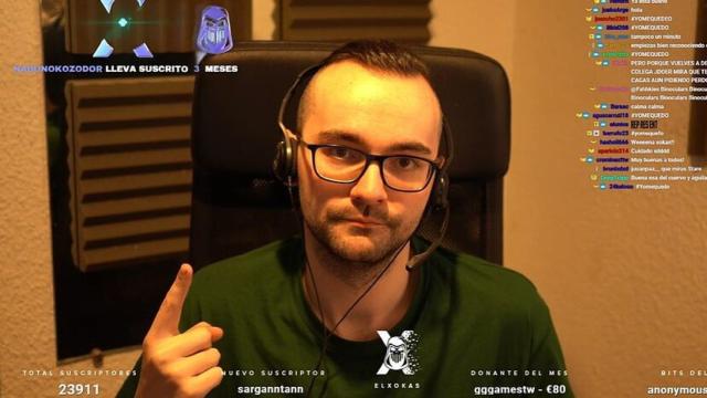 Imagen de El Xokas durante un directo de 'Twitch'.