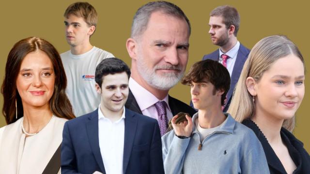 Fotomontaje de los seis sobrinos del Felipe VI.