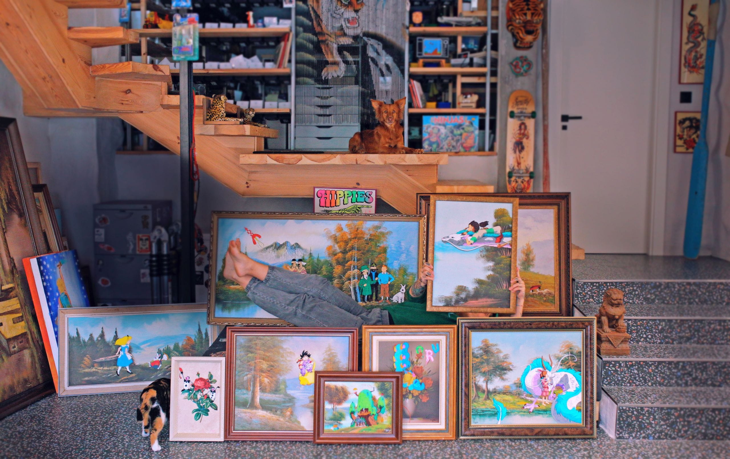 Cuadros de La Barbuda que se podrán ver en la Galería Maraca.