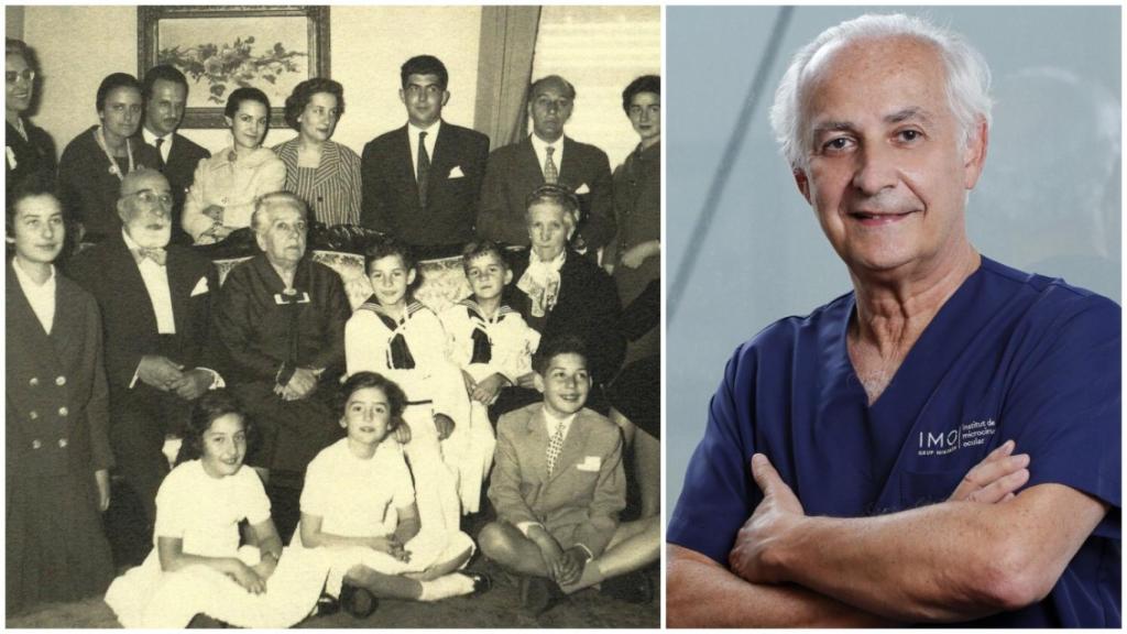 La familia Corcóstegui en la comunión de  Borja y el Dr. Borja Corcóstegui en la actualidad.