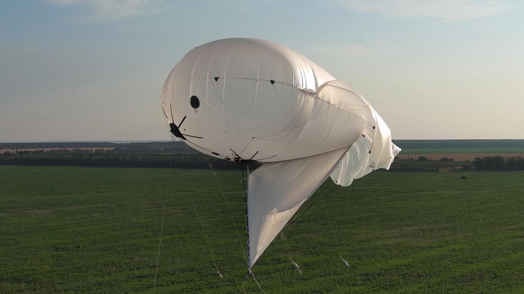 Globo aeróstato que está empleando Ucrania
