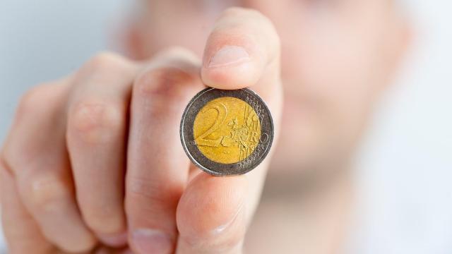 Moneda de dos euros.
