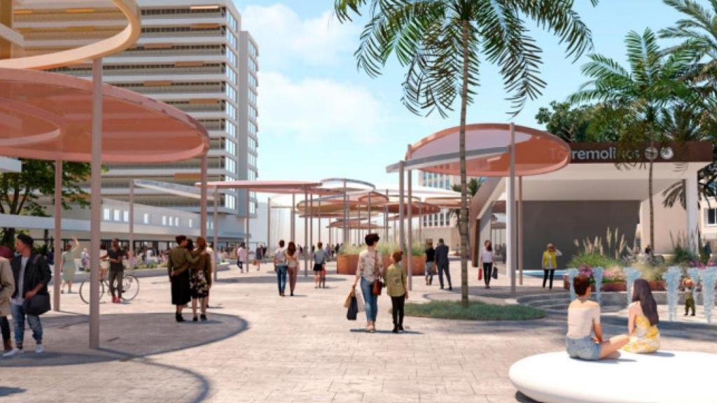 Infografías de la obra de transformación de la plaza de La Nogalera, en Torremolinos.