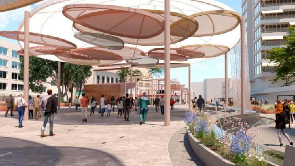 Infografías de la obra de transformación de la plaza de La Nogalera, en Torremolinos.