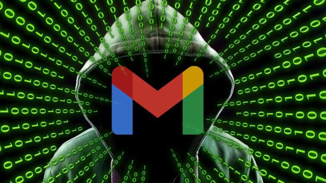 Montaje de un hacker con el icono de Gmail