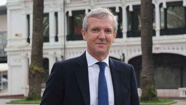 Alfonso Rueda, en los Jardines de Méndez Núñez de A Coruña.