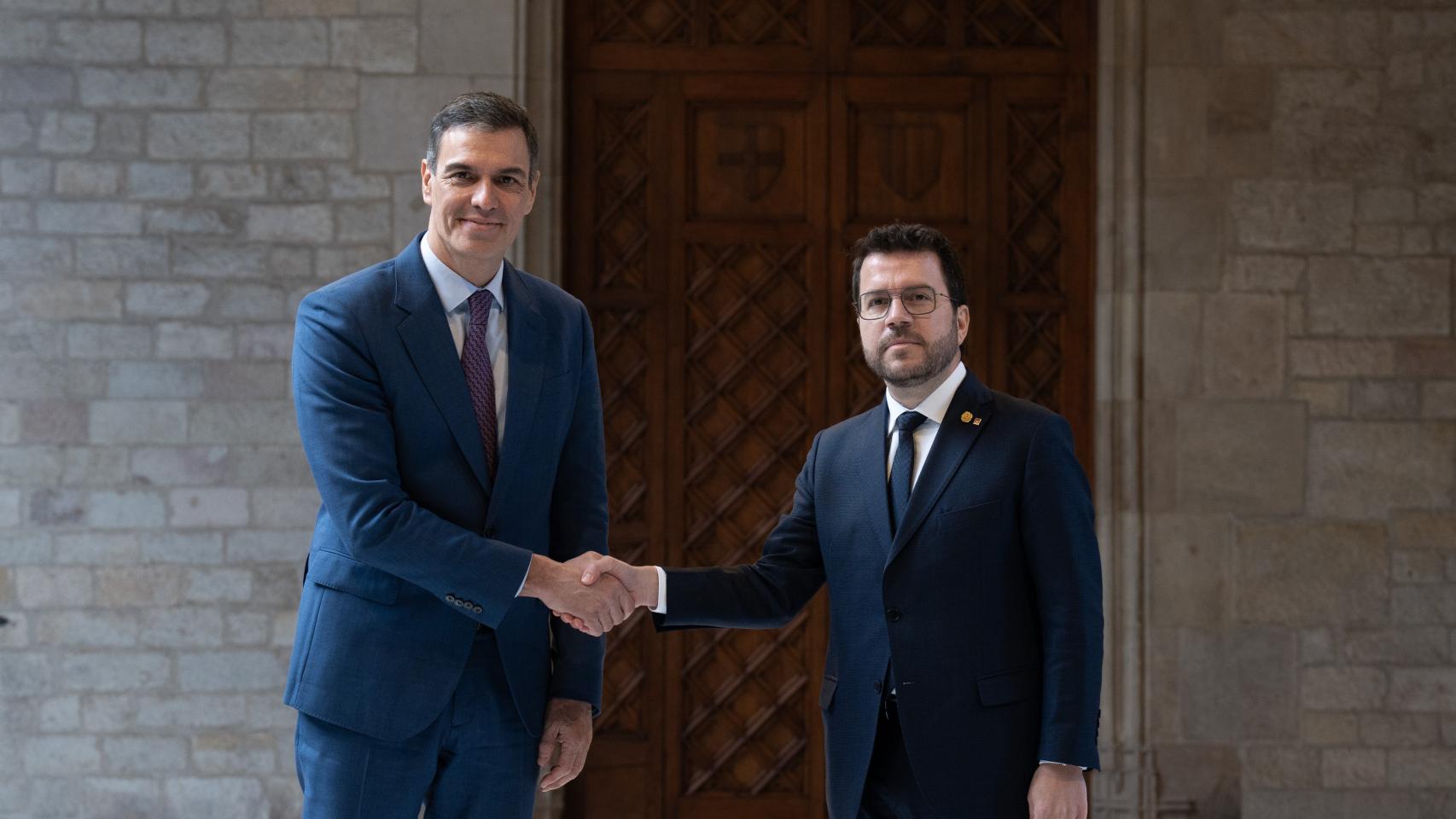 Pere Aragonès y Pedro Sánchez.